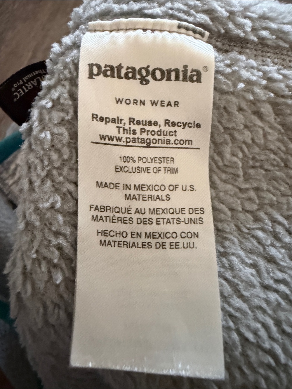 Patagonia Women's Re-Tool Half-Snap Pullover,  grey and sea green, size small - Picture 4 of 4